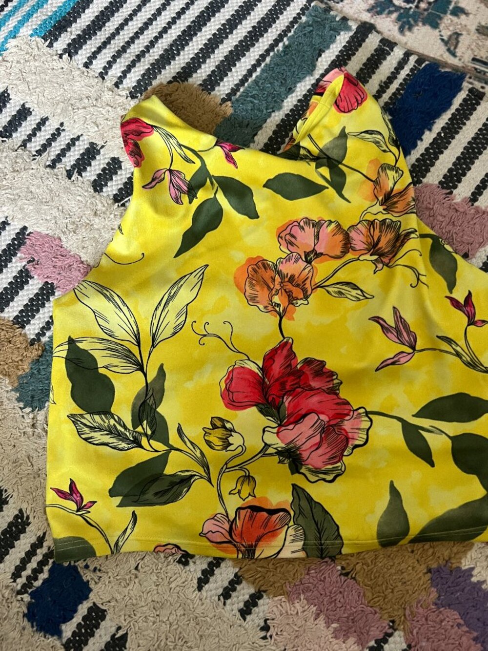 Athleta yellow floral sports bra size XS‎